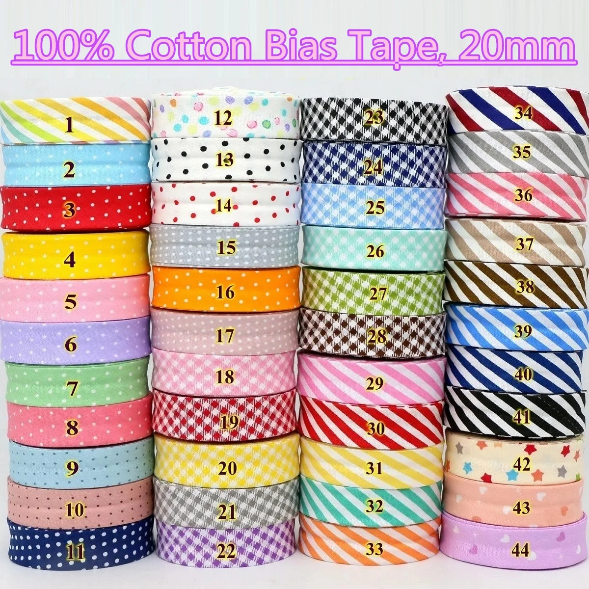 2cm Width Dot printing Bias Binding Tape Edge cloth strip for Craft Apparel DIY Sewing Accessory Striped Fabric Ribbon Ribbon Decoration Ribbon Supplies Cotton Bias Tape