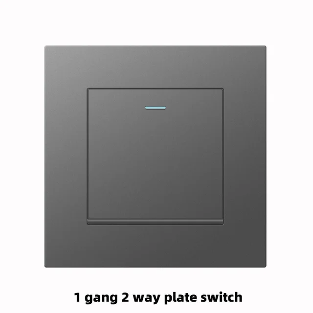 Grey UK 13A Electric Wall Switch with USB c Socket, 18WTypeC Quick charging plug outlet, 220V