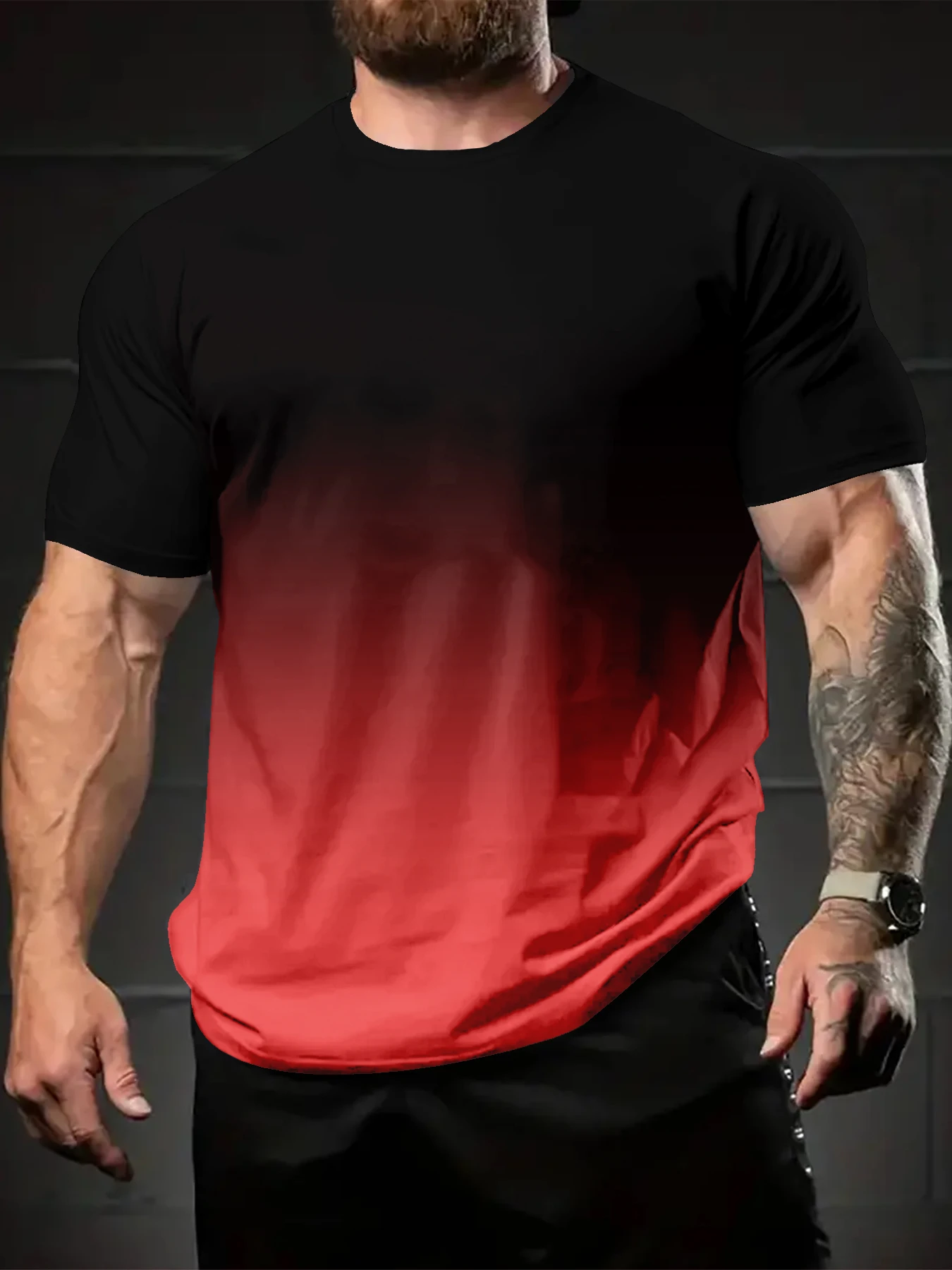 Mens Cotton T Shirt Minimalist Print Summer