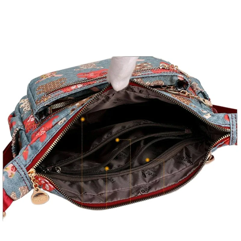 2023 New Women Bag Crossbody Bag Women Leisure Canvas Bag Multi-layered Shoulder Bag Large Capacity Middle-aged