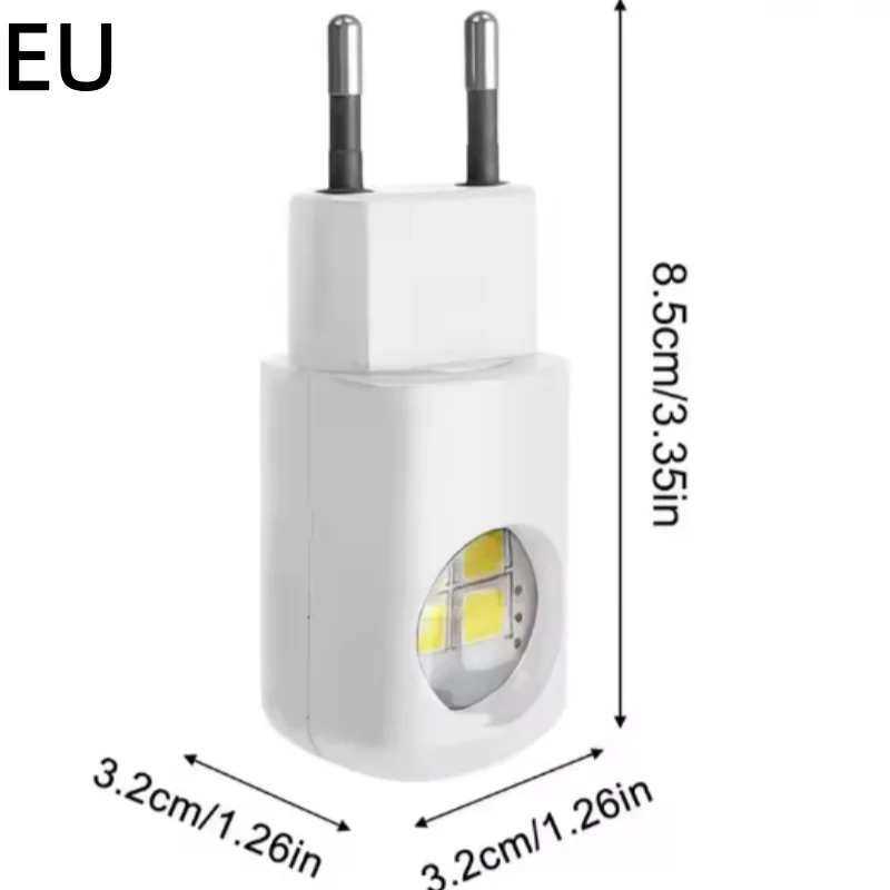 AITHEA Mini LED Night Light EU US Plug Dusk to Dawn Sensor Energy Saving Wall Lamp for Bedroom Bathroom Hallway