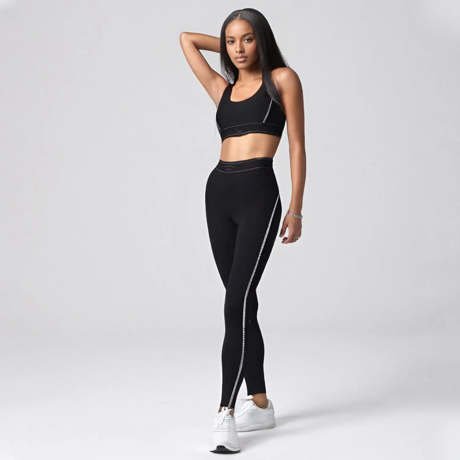 Y9001 Sportswear Yoga Clothes Set Leggings and Tops Fitness Sports Suits Gym Clothing Bra Pants Sets Running Sport Outfit for Wo 2