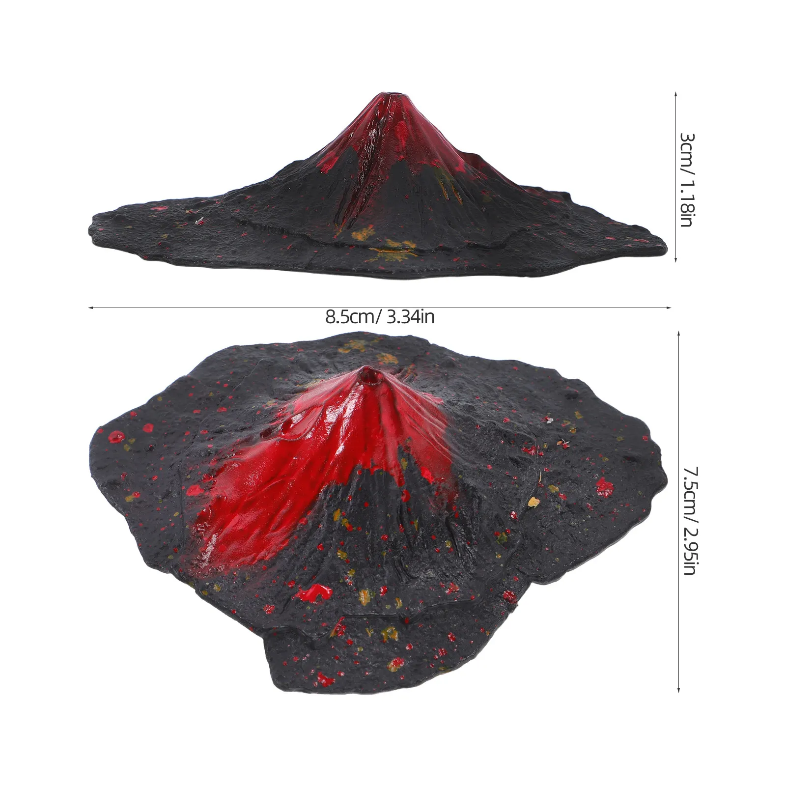 16pcs 미니 화산 3.5Cm 플라스틱 시뮬레이션 화산 동상 지리 교육 과학 실험 마이크로 풍경 장식