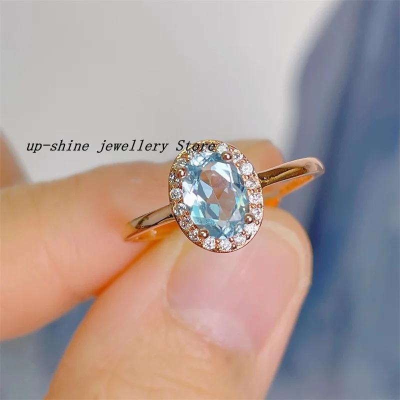 

100% Natural Topaz Ring, Real S925 Sterling Silver Women's Ring, Simple and Beautiful, Everyday Wear
