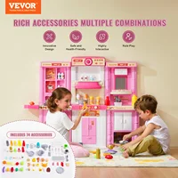 VEVOR Kitchen Cooking Toys for Kids 74 PCS  Chef Playset with Sounds & Lights Ages 3+ Children's Play House Toddlers Kitchenware 2