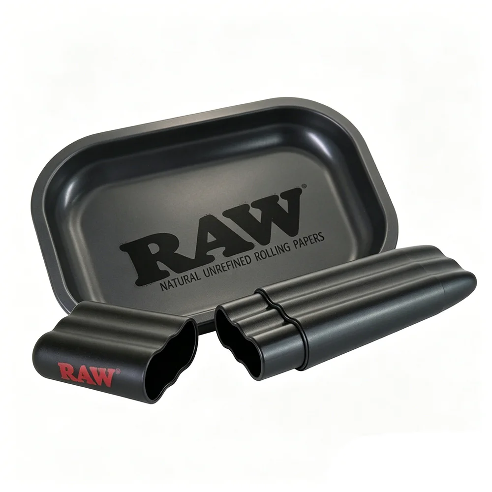 Matte Black Metal Rolling Tray 18x14cm Tin Plated Container Cigar Cmoking Accessories Storage Tray 1
