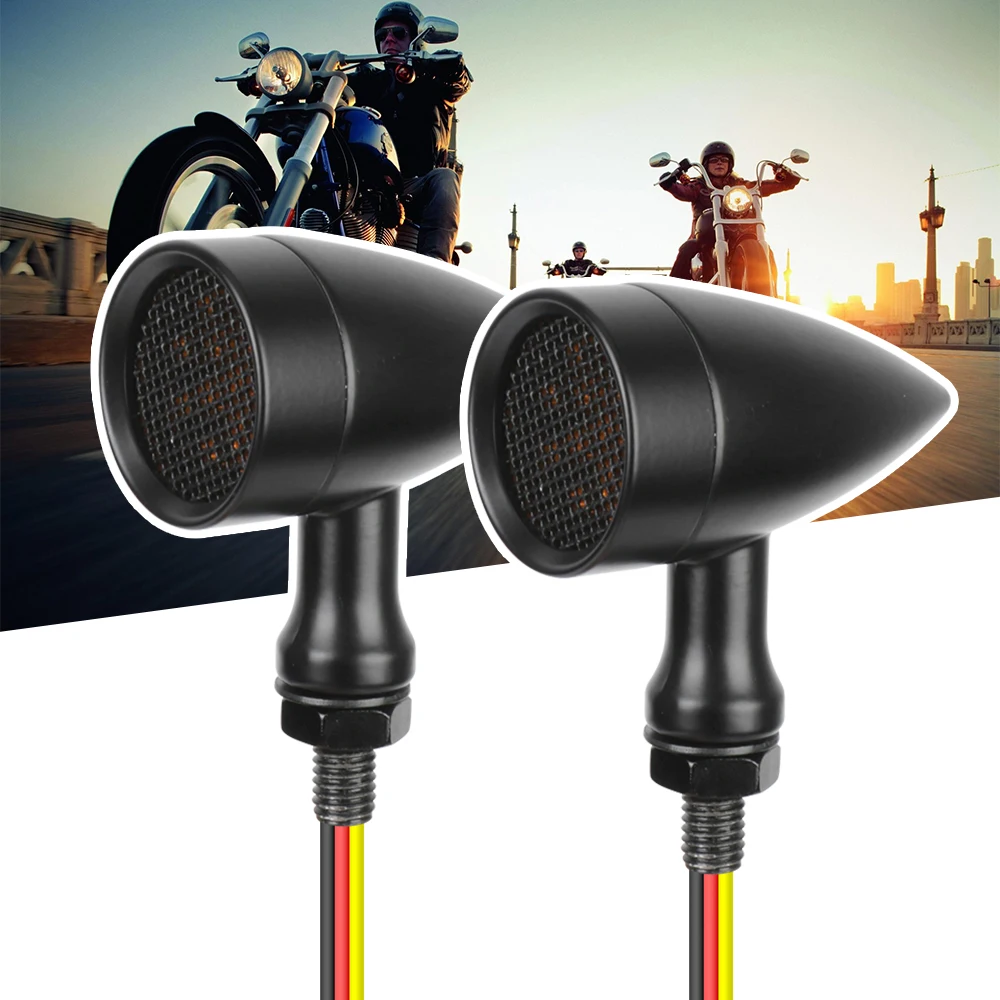 Motorcycle Turn Signal Lights Brake Lamps Led 12V Taillights Indicator Mesh Lens Moto Accessories For Suzuki Bwm Honda Universal