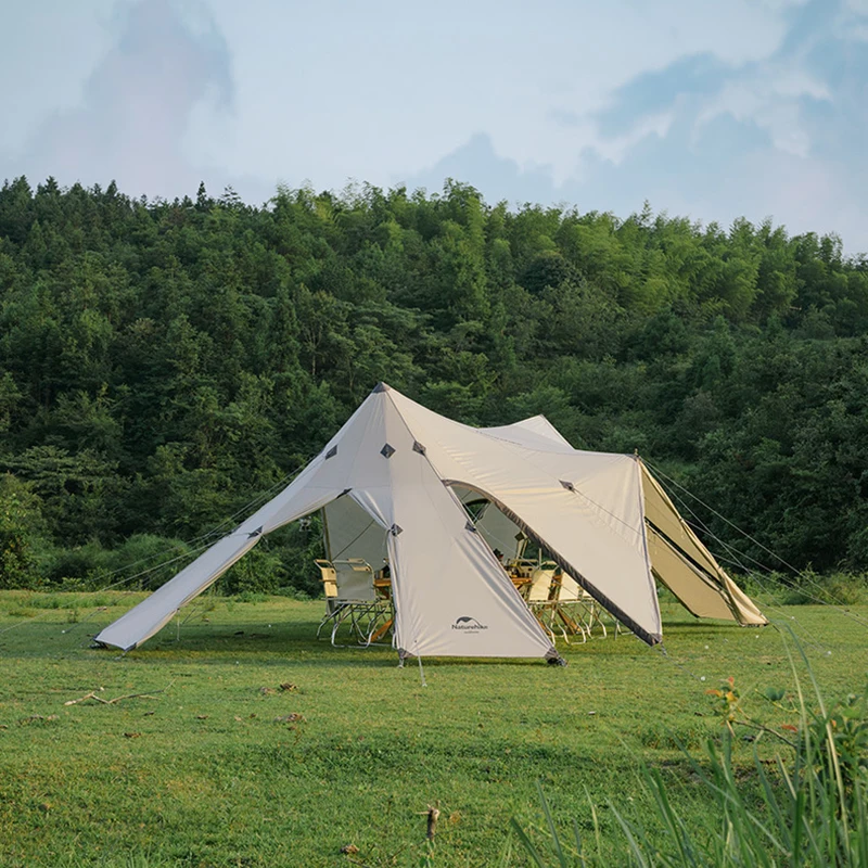 

Camping Tent Silver-coated Tower Canopy Outdoor Camping Oversized Rainproof Shade Tent Awning Toldo Playa Camping Accsesories