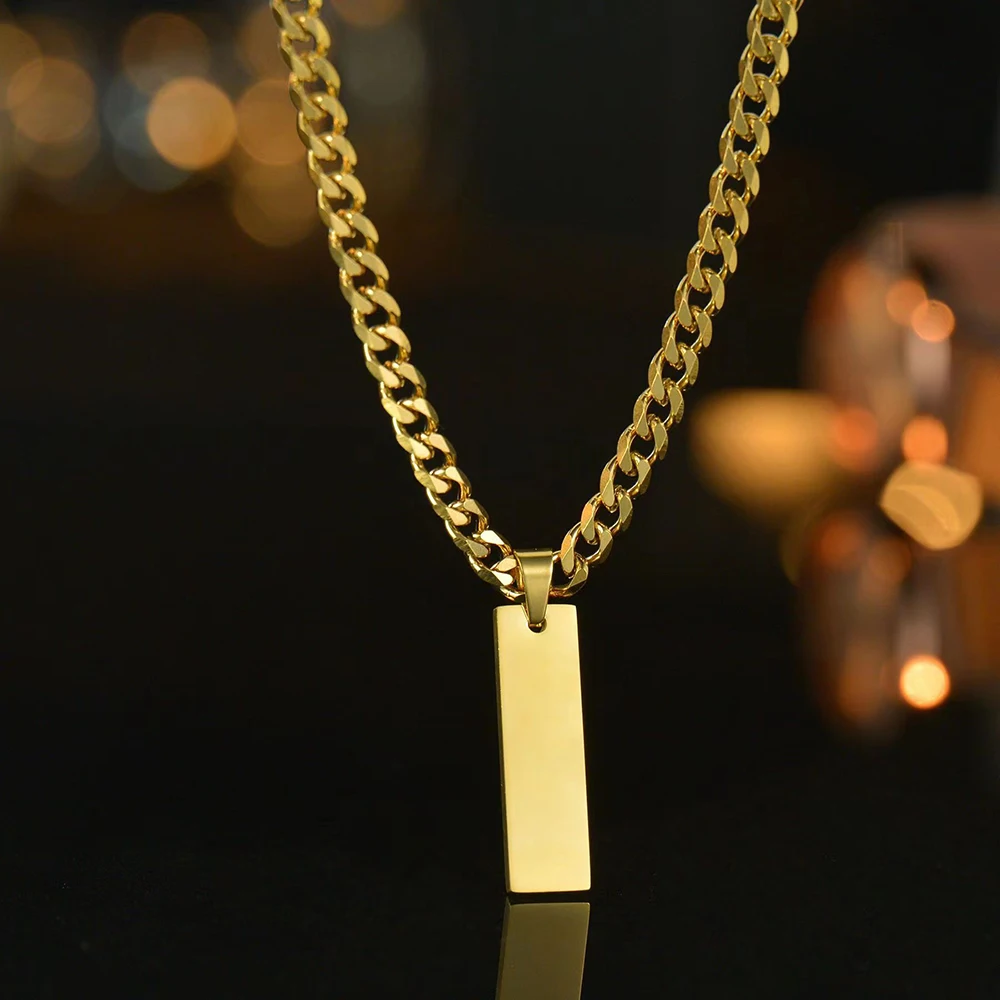 2023 Custom Engrave Name Necklace Bracelet Set Jewelry Stainless Steel Personalized Text ID Bracelet Men Women Christmas Gifts 4