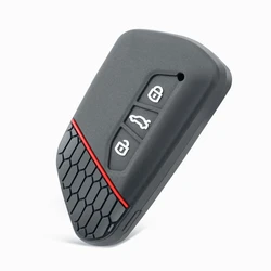Premium Silicone Car Key Case Cover (Black Red Line)