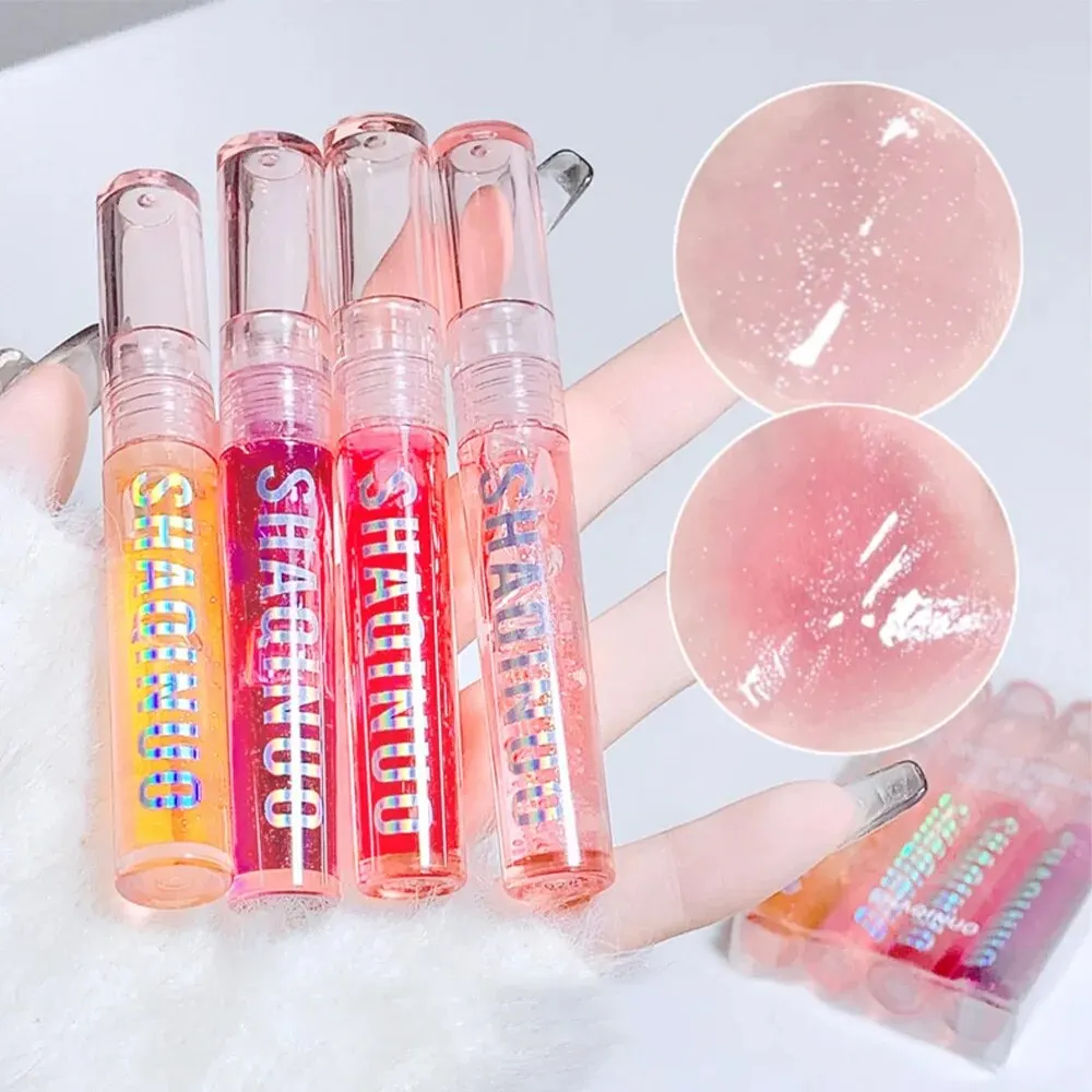 4 PCS Water-gloss Mirror Jelly Lip Gloss Moisturizes Lips Shimmers With Fine Pearls Brightens Lip Color 2