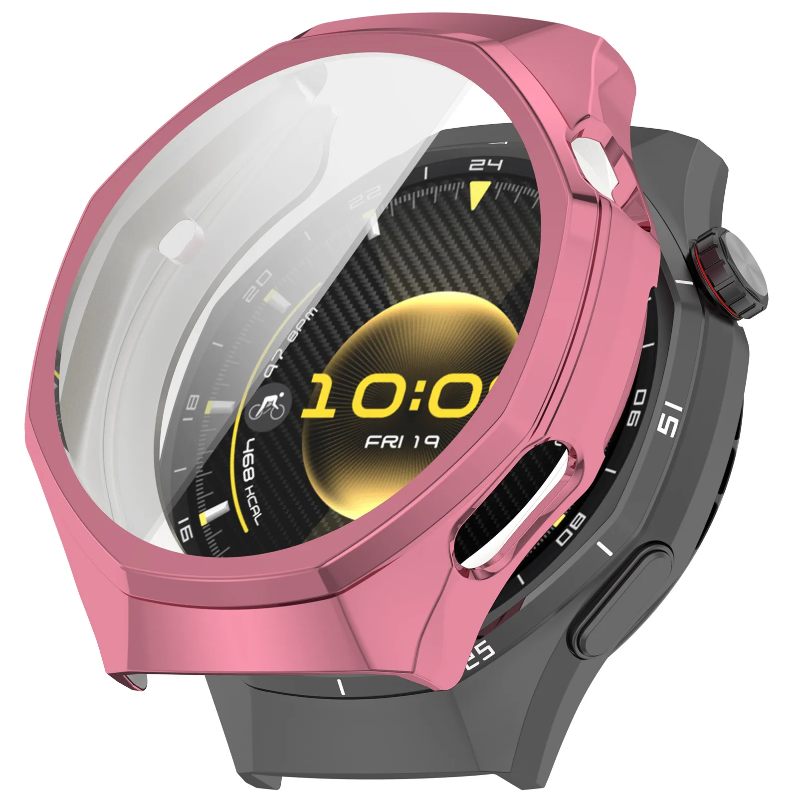 Silicone Protective Case for 46mm Smartwatch - Transparent TPU Cover and Frame