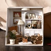 DIY Paper Mini Doll Houses Miniature Building Kits Study Room Kitchen Casa With Lights Dollhouse for Adults Birthday Gifts 5