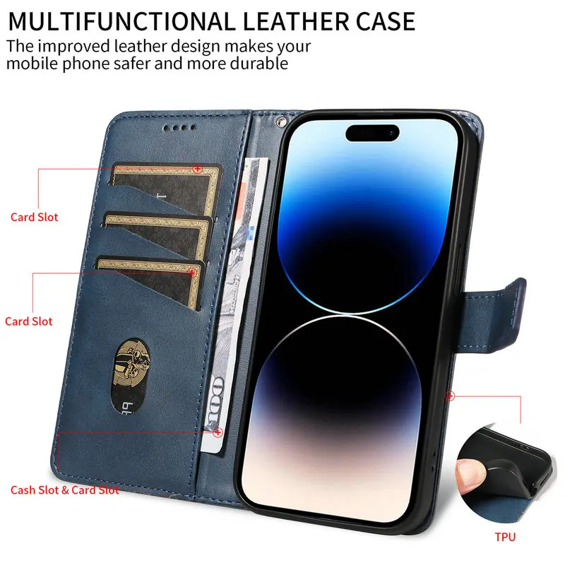 Luxury Leather Flip Wallet Case – Premium Book-Style Cover