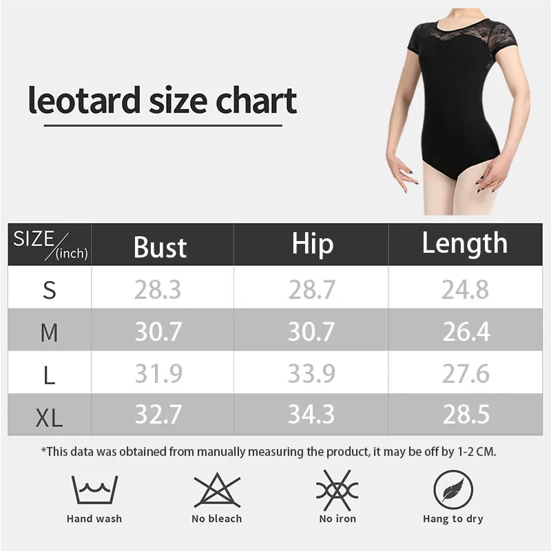 Frauen Ballett schwarze Spitze Spleiß Kurzarm Tanz Trikot Tank, Wasser tropfen hohlen Rücken Tanz kleidung Ballett Kleidung – Detail 1