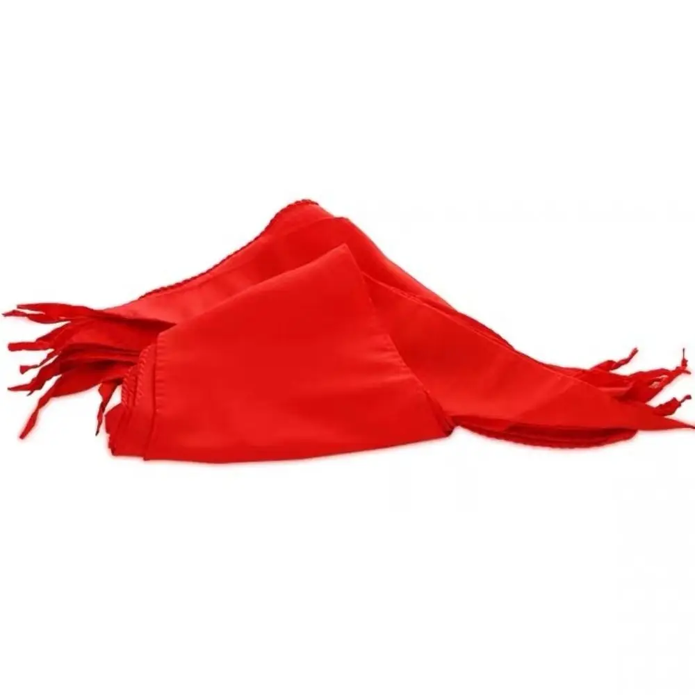 Dreieckiger Handtuchschal, klassischer 120 cm großer dreieckiger Handtuchschal, China-Stil, Geschenke, roter Schal, Baumwolle, rote Krawatte, Halsband, Schulbedarf – Detail 8