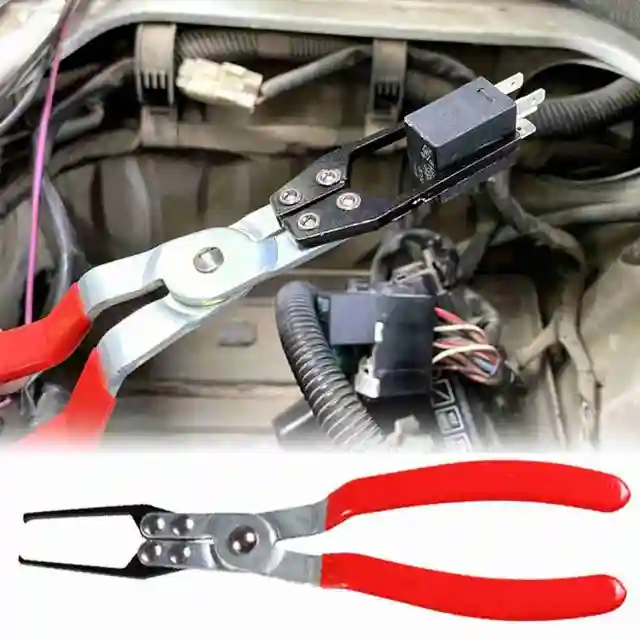 Car Relay Puller Pliers,Metal Car Fuse Puller Tool Fuel Line Pliers with  Maximum Opening 100mm/3.93,Electrical Disconnect Pliers Relay Replacement  