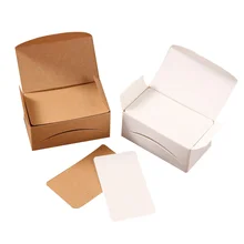 

200pcs Retro Memo Pads DIY Kraft Blank Greeting Graffiti Postcard Handwritten Words Message Cards(each 100 of White, Leather