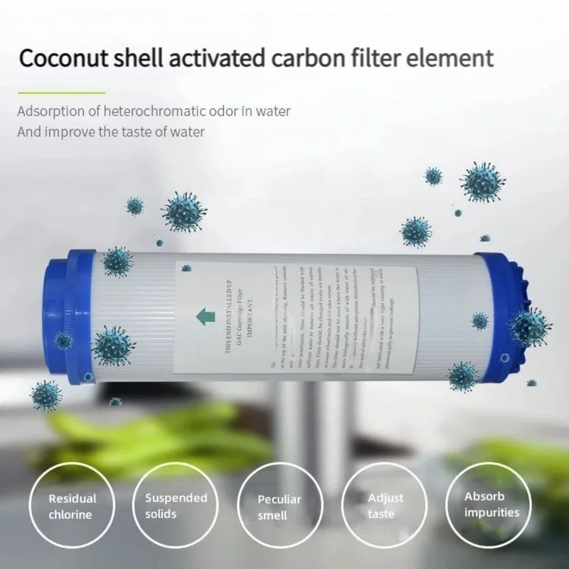 10 inch UDF GAC Granular Activated Carbon Water Filters Replacement Kitchen Drinking Water Purifier Filter Treatment System
