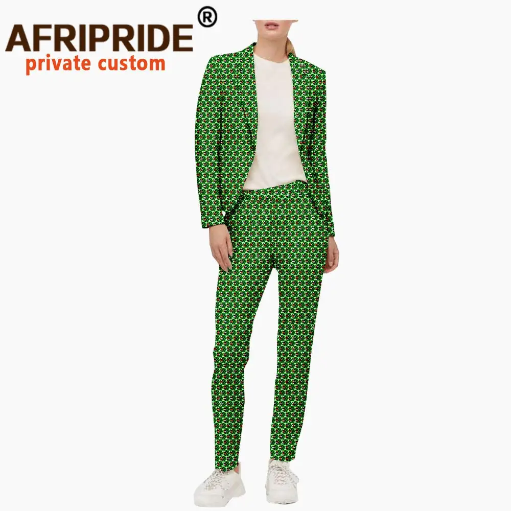 African 2 Piece Set for Women Print Jackets and Ankara Pants Suit Dashiki Outfits Short Coats Blazer Slim Fit Attire A2026003 african suits for men single breasted slim fit jackets and pants 2 piece set dashiki clothes for groom wedding evening a2216039