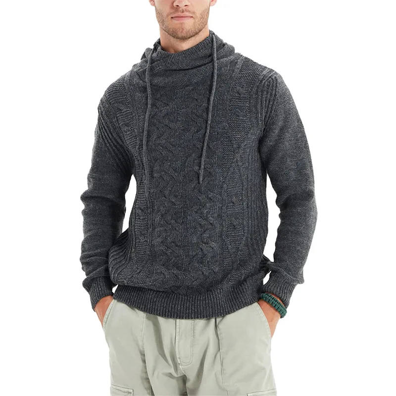 Men's Sweater 2023 Autumn Winter New Quality Half Turtleneck Solid Color Slim Casual Large Size Sweater