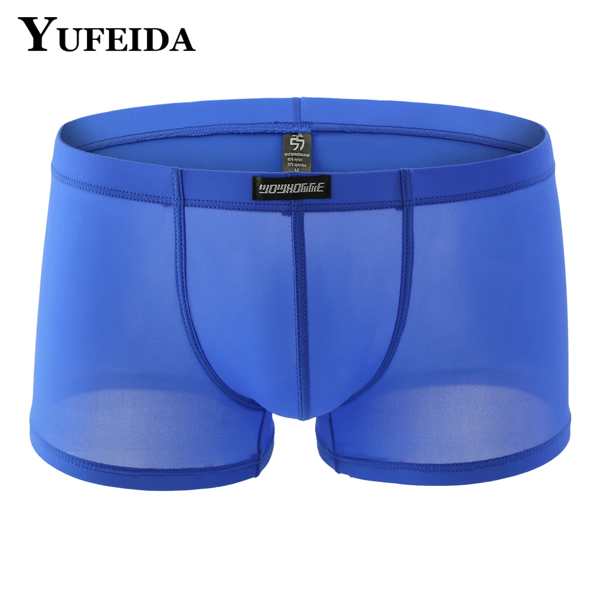 

YUFEIDA 1/4pcs Summer Ice Silk Men's Underwear Transparent Sexy Boxer Shorts Male Cool Silky Panties Breathable Solid Underpants
