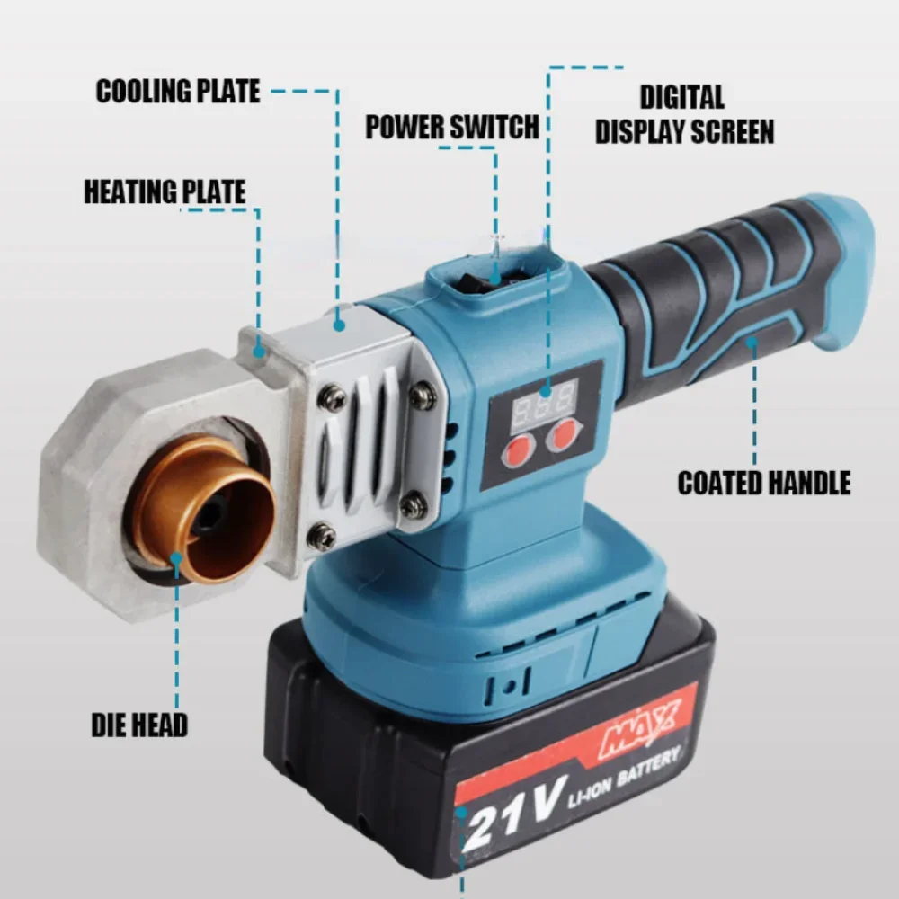 Pipe Welding Machine 1400W 20-32mm Pipe Soldering Plastic Welding PP/PPR/PB/PE Tube Heating Hot Melt Tool For Makita 18v Battery 3