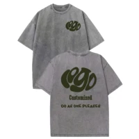 Personnalisez votre LOGO Hip Hop Streetwear hommes 100% coton T-shirts surdimensionné haut délavé t-shirt unisexe été rétro marque personnalisée 2