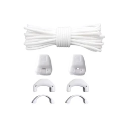 Adaptive Round No-Tie Shoelaces for Adults and Kids - Black & White Durable Sneaker Accessories (WHITE)