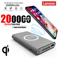 Lenovo  200000mAh Power Bank Two-Way Wireless Fast Charge Powerbank Portable Charger Type-C External Battery For iPhone Samsung 1