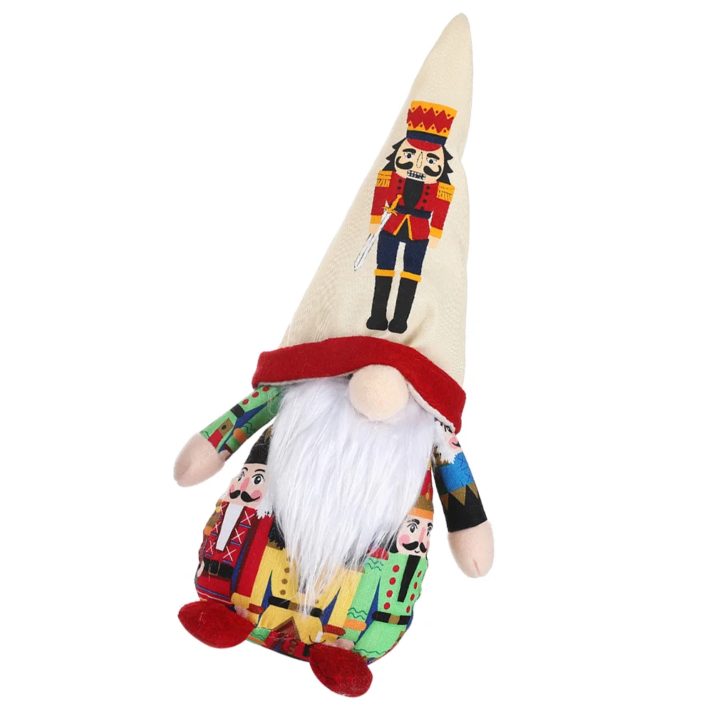 

Gnome Ornament Walnut Soldier Pattern Dwarf Figurines Party Gnome
