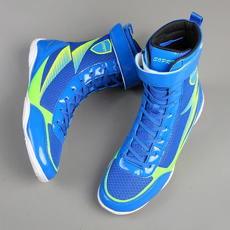 Youth Profession Wrestling Fighting Boots High Ankle Male Indoor Gym Fitness Deep Squat Sneakers Non-slip Mens Boxing Shoes