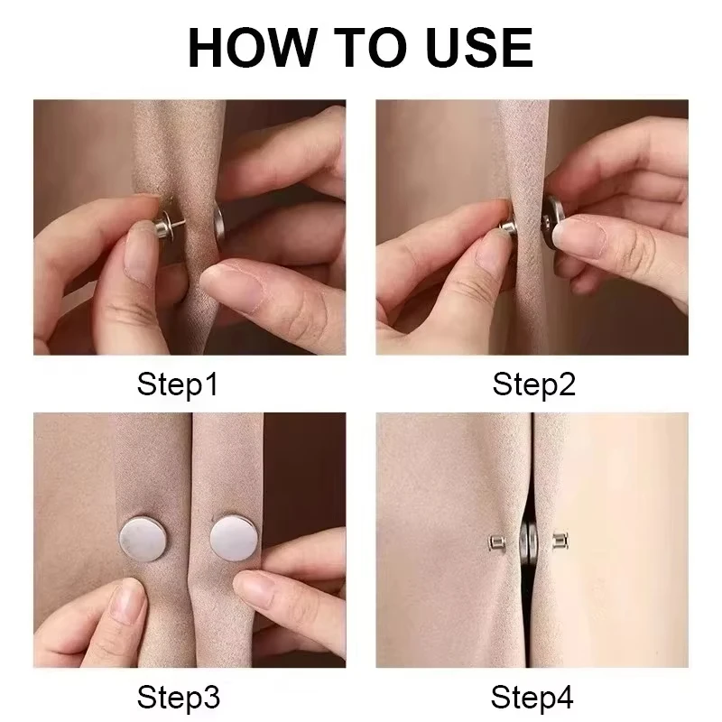 10PCS-1SET Curtain Magnetic Button Detachable Curtain Fix Fastener Clip Prevent Light  Window Screen Close Magnet Buckle