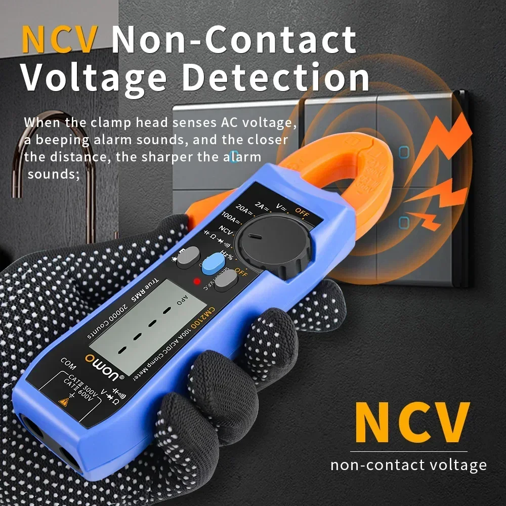 OWON CM2100 CM2100B 디지털 멀티미터 고정밀 20000 카운트 AC/DC 전류 클램프 테스터 True RMS VFC 다이오드 휴대용 전류계