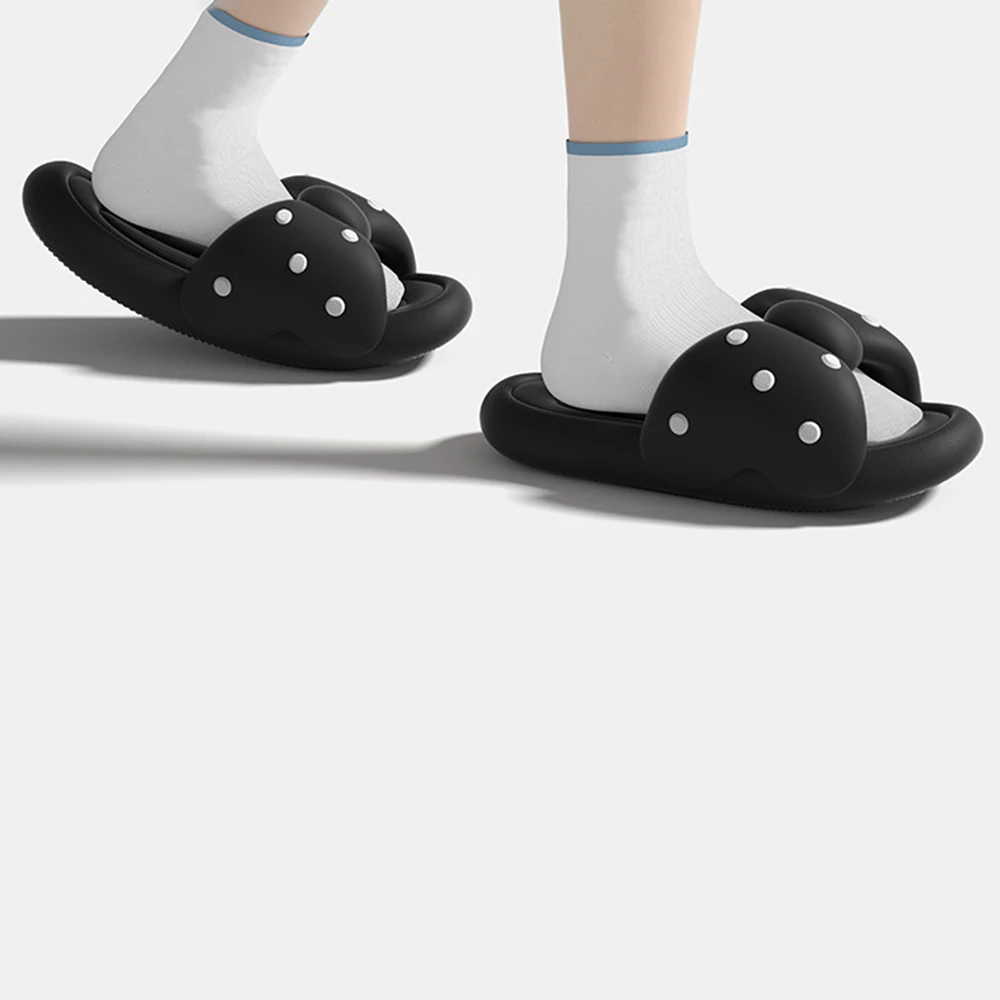 SHAJI Damen-Slipper mit Schleife und Polka Dots, Sommerliche Rutschfeste Weiche Komfort-Hausschuhe für Drinnen und Draußen, Strand und Alltag – Detail 8