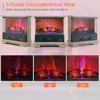 27 Inch Freestanding Fireplace,1400W Electric Fireplace Heater w/3-Level Vivid Flame & Thermostat Control,0.5-6H Timing Function 3