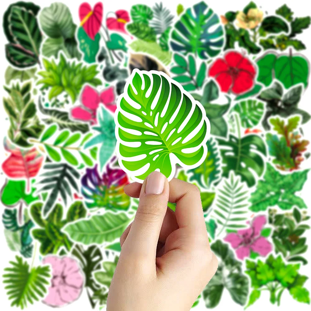 

10/50PCS Green Plants Decorative Stickers Scrapbooking Diy Stick Label Diary Stationery Album Journal Flower Plant Sticker