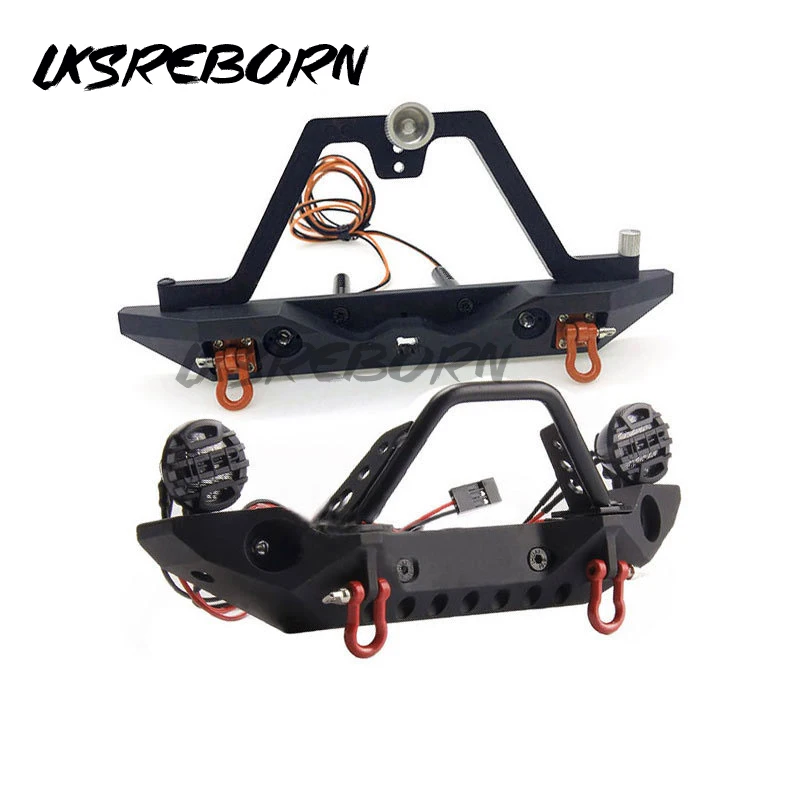 

Metal Stinger Front Rear Bumper with LED Light Set for 1/10 RC Crawler Axial SCX10 & SCX10 III TRX-4 Redcat Gen8