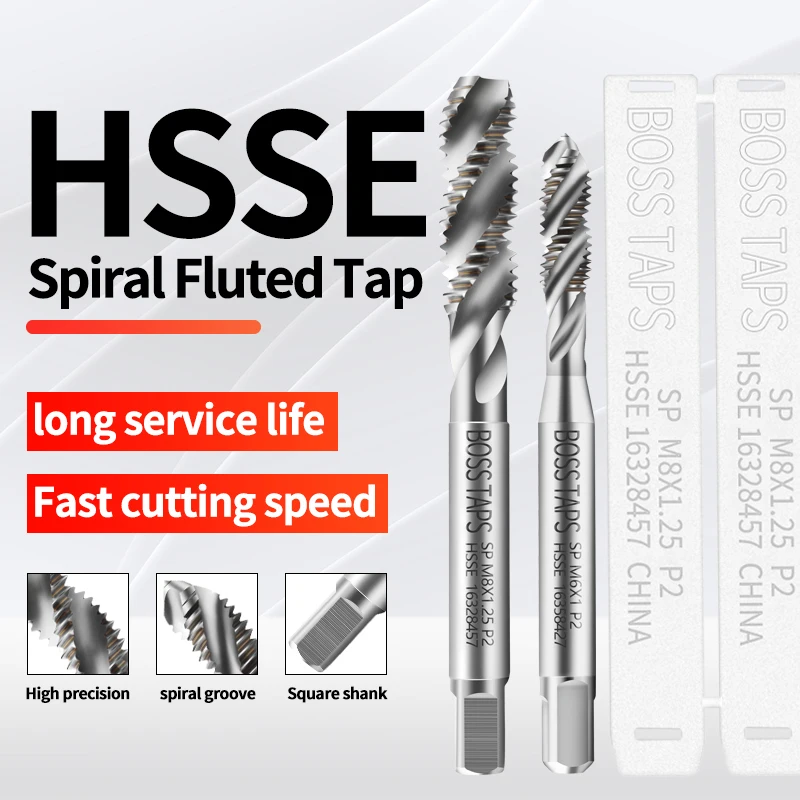 HSSE-M35 JIS Standard Spiral Fluted Tap M1.4 M1.5 M1.6 M1.7 M1.8 M2 M3 M4 M5 M6 M8 M9 Machine Screw