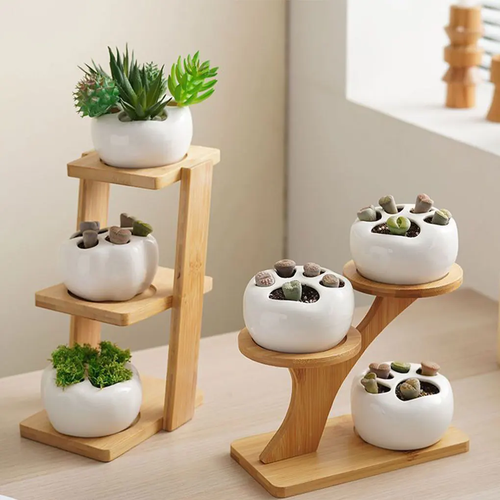 

Деревянный Настольный держатель для растений, здоровый и яркий с прочной подставкой, легко устанавливается