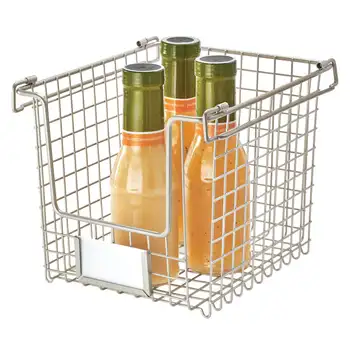 Stackable Storage Basket with Handles for Pantry, Kitchen, Bathroom, and Desk Organization, 12