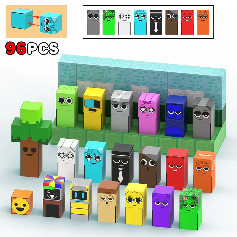 Magnetic Building Blocks Magnetic Assembly Toy Magnetic Alphabet Toys Sprunki Figures Magnetic Blocks Set Build Mine Magnet World Frozen Edition Sensory Toys Princess Castle Birthday Easter Gifts