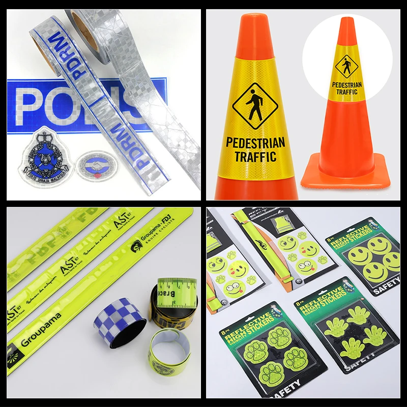 Roadstar High Visibility Microprimatic Reflective PVC Sheet Embossing Sparkle Sewing on Clothes Workwear Warning Mark Reflector
