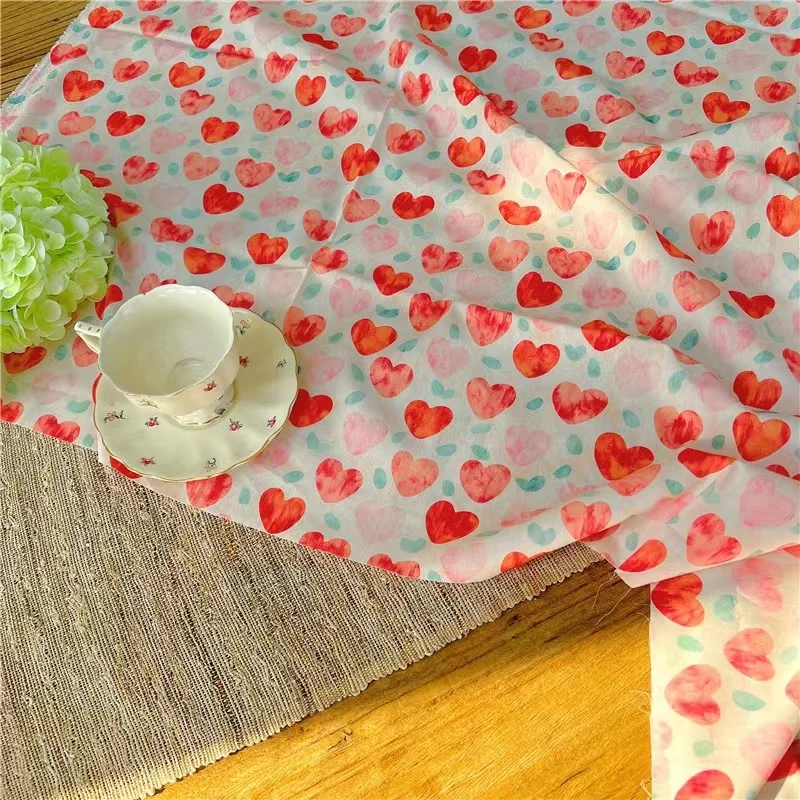 Colored Love Cotton Poplin 40S Like Liberty Fabric Digital Printing For Sewing Cloth Dresses Skirt Kids Designer Tissus DlY