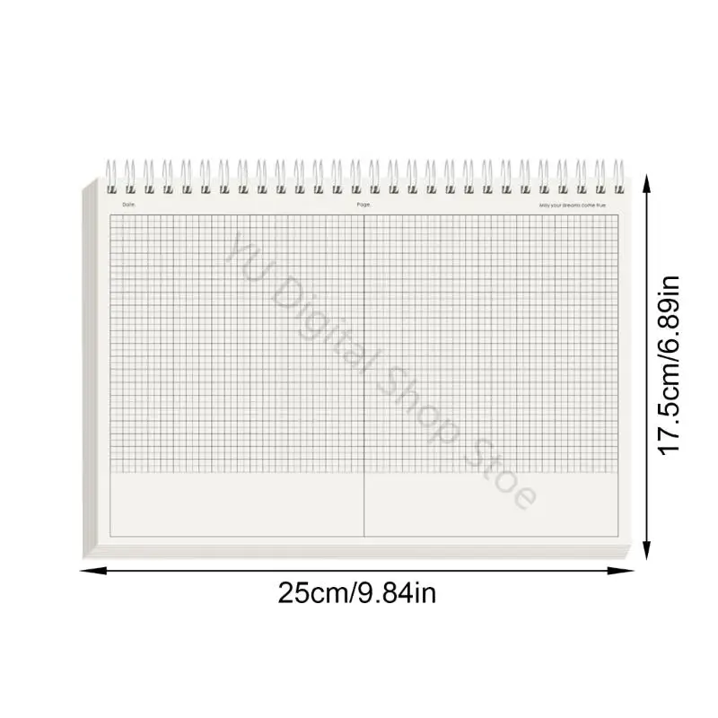 Blocco note 96BA sezionato B5 con rilegatura ribaltabile con 120 pagine per mappe mentali, prendere appunti, - immagine 6