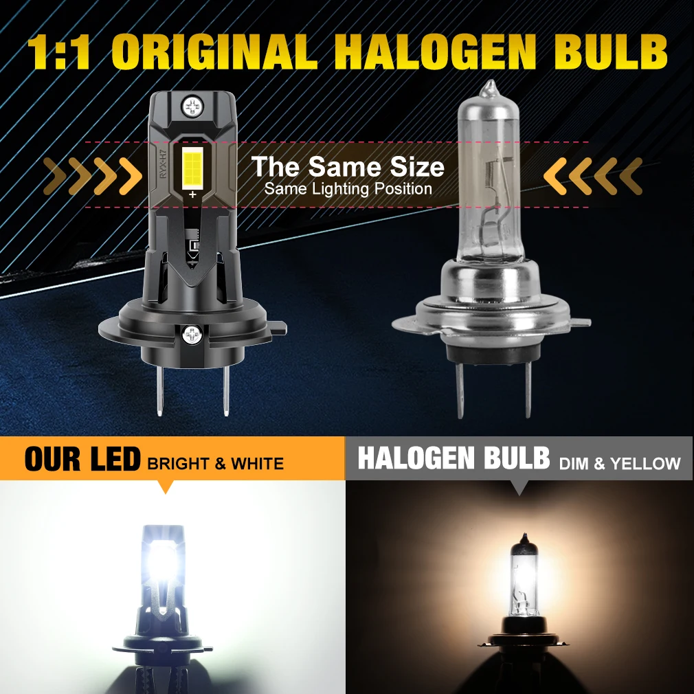 H7 LED Headlight Bulbs XSTORM H7 LED Headlight Bulbs 120W 30000LM 6000K 7035 CSP Headlamp With Turbo Fan Auto Headlight fog