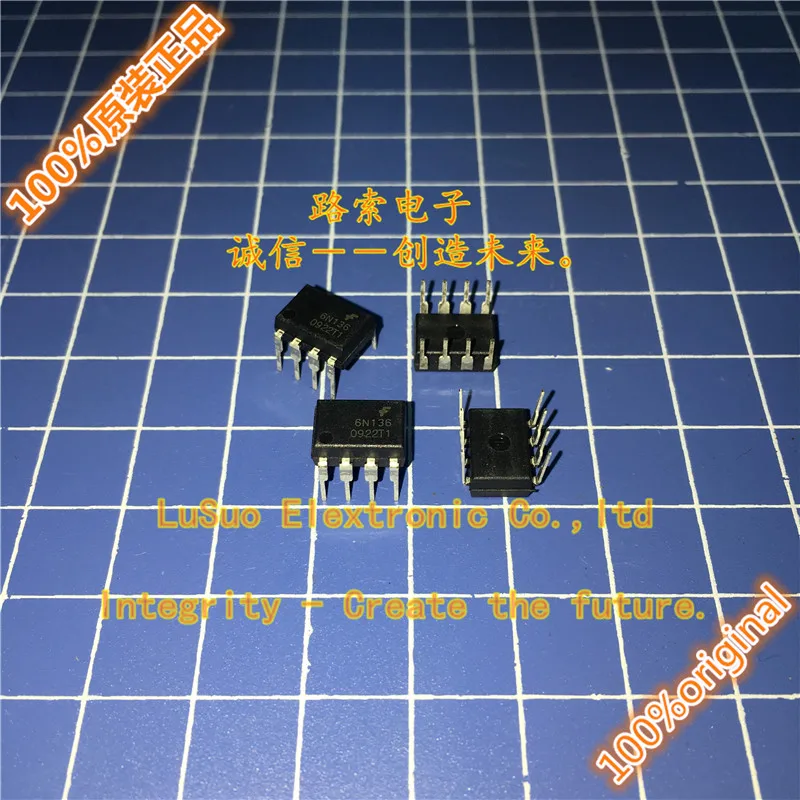 

30pcs original new 6N136 high-speed optocoupler direct plug DIP-8