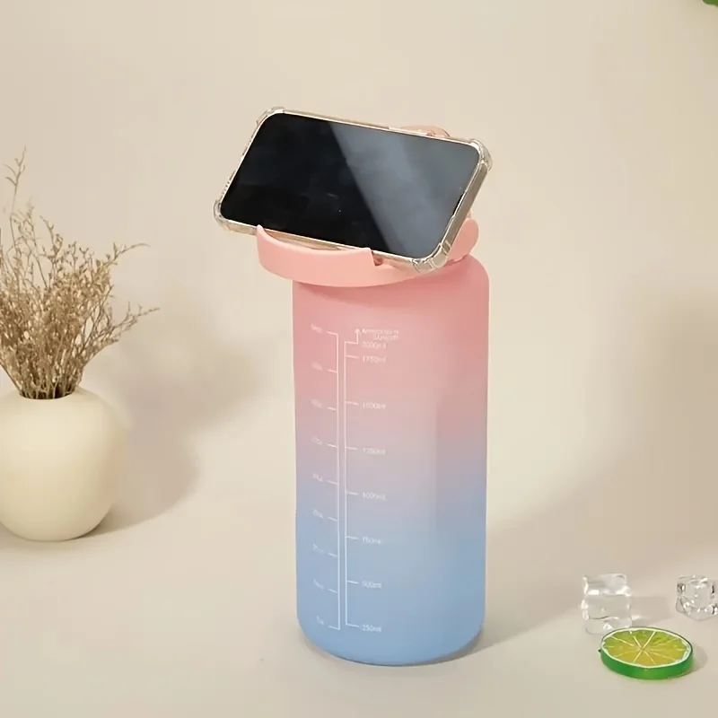 2-Liter Leakproof Hydration Motivation Sports Bottle