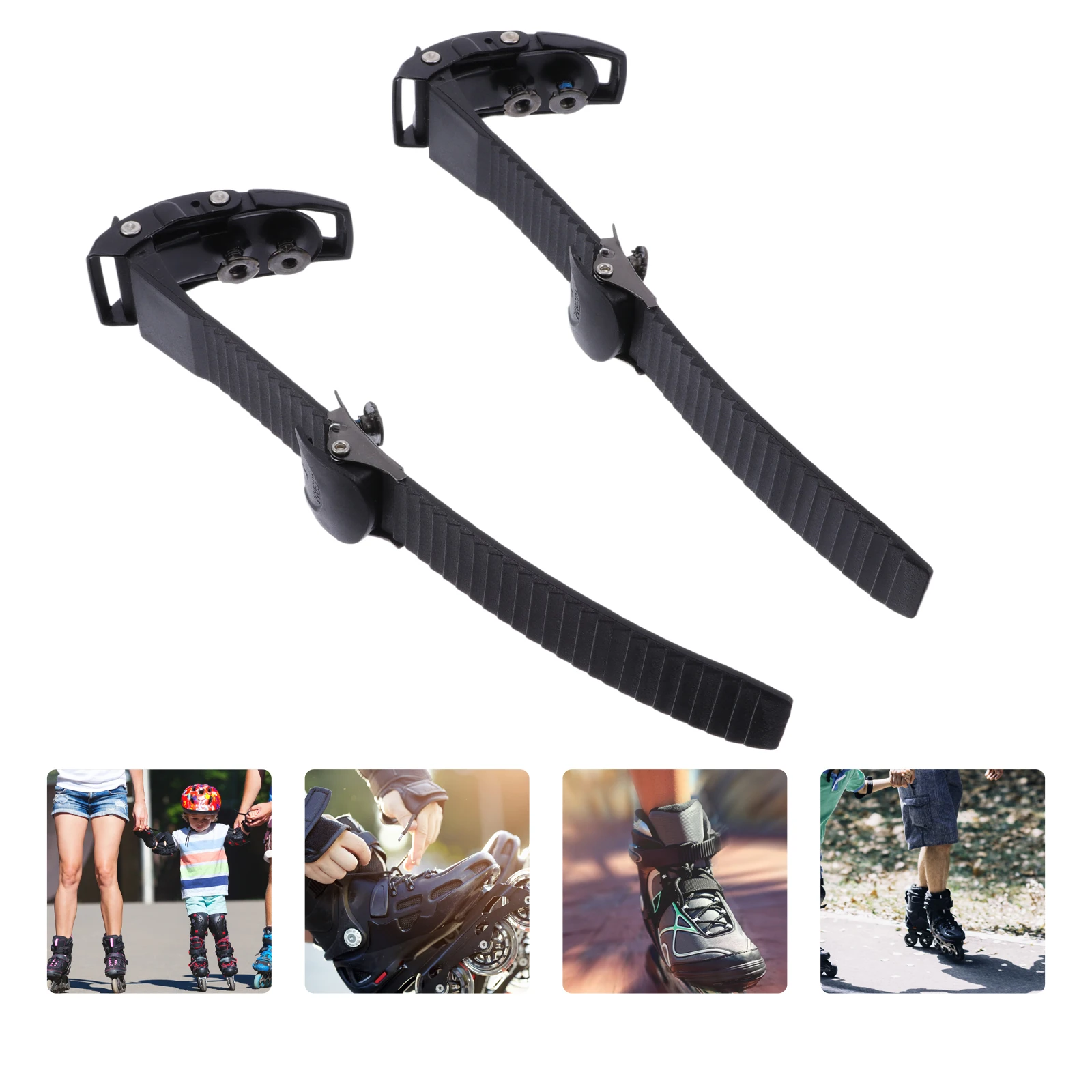 

2pcs Adult Children Roller Skates Shoelace Buckle Skate Universal Buckle Strap Set Skate Accessories For Adult Child (Black)