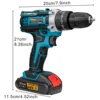 21V Cordless Drill Electric Screwdriver Electric Impact Drill Mini Wireless Power Driver DC Lithium-Ion Battery Power Tools 6